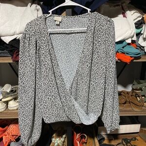 A New Day Monochrome Dotted Blouse